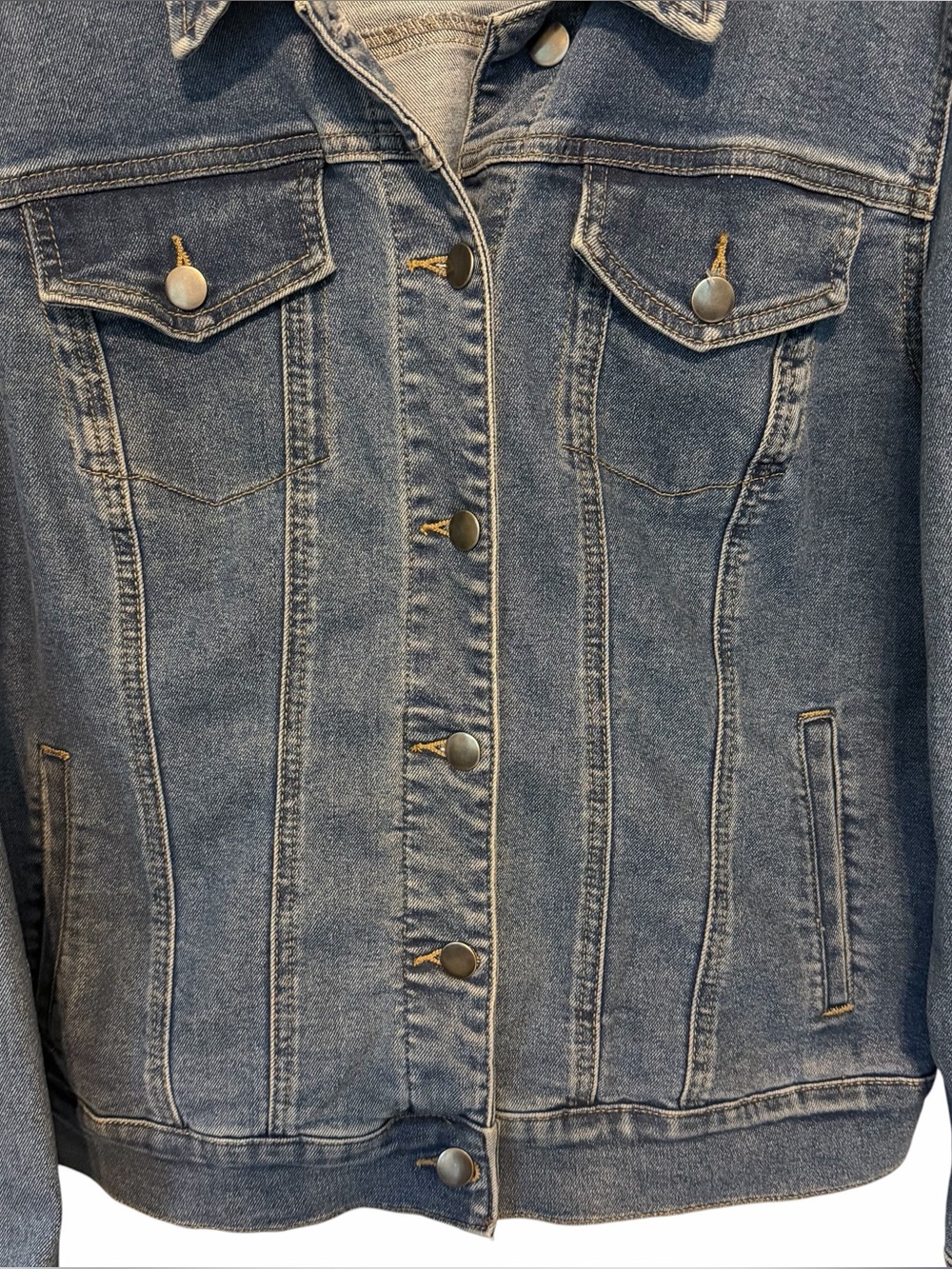 Market & Spruce Camila Boyfriend Blue Denim Trucker Jacket - Size XL - Picture 4 of 7